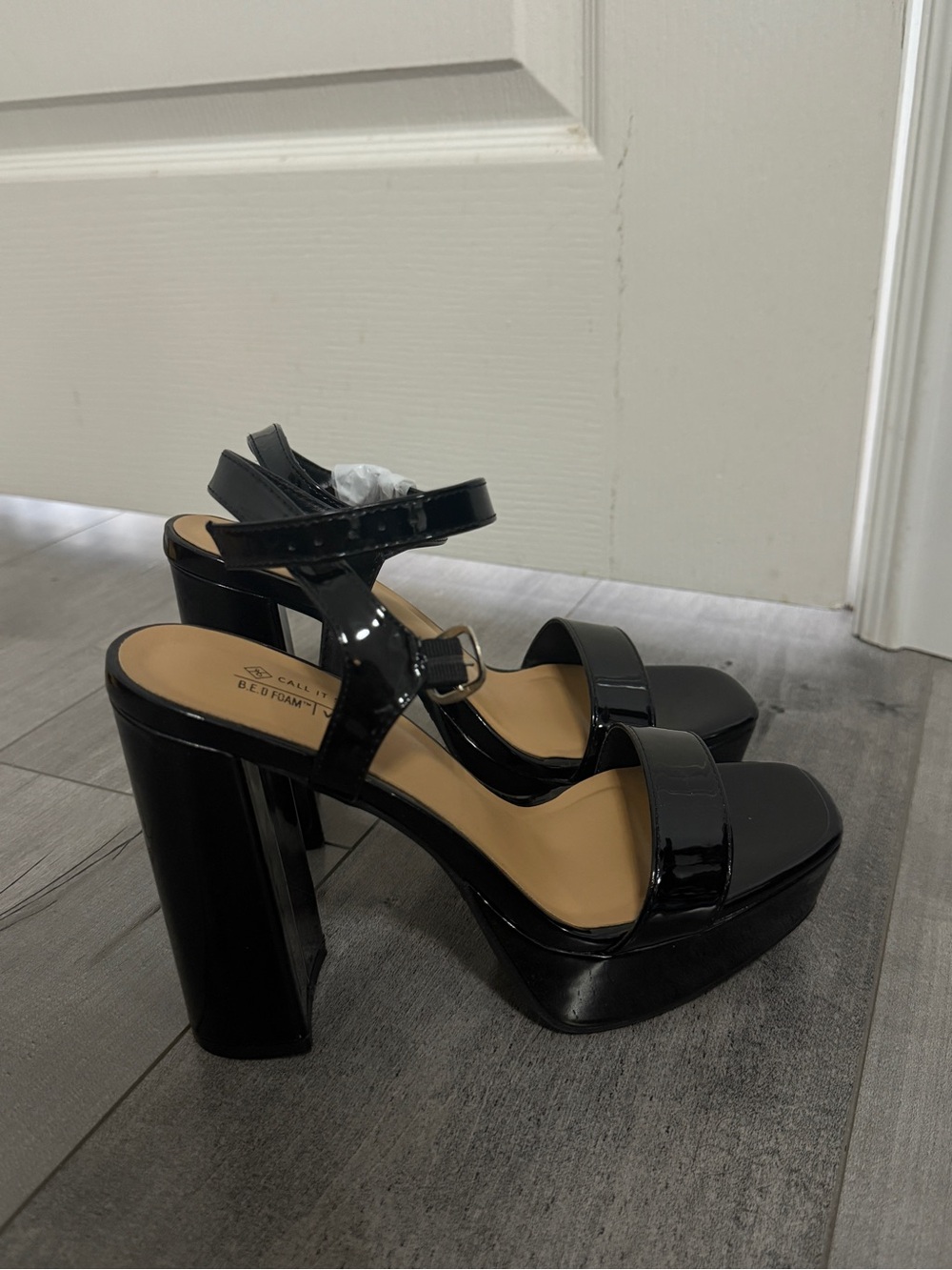 Call it Spring Black Platform Heels